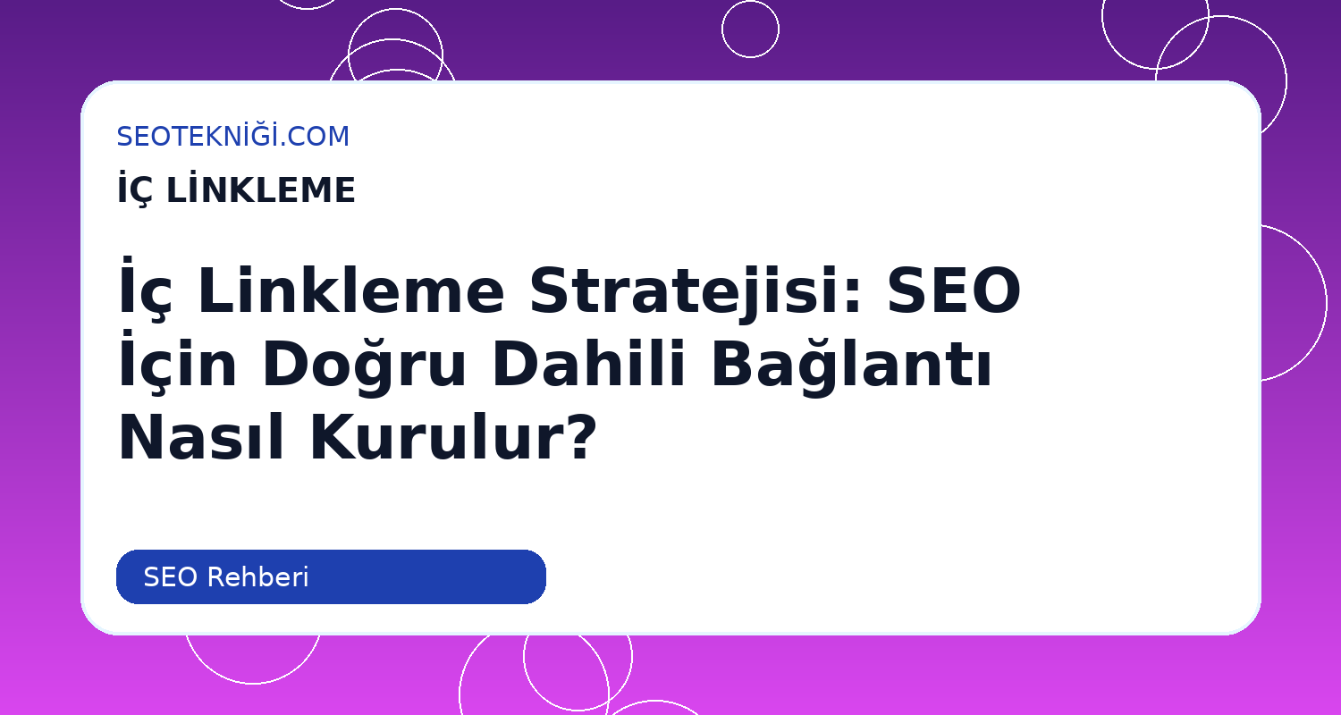 İç Linkleme Stratejisi: SEO İçin Doğru Dahili Bağlantı Nasıl Kurulur?>